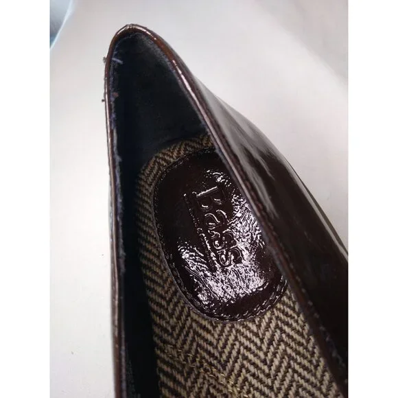 GH Bass Gallop Womens 10 M Cocoa Brown Patent Comfort Flats Elastic Band NEW - Picture 6 of 12